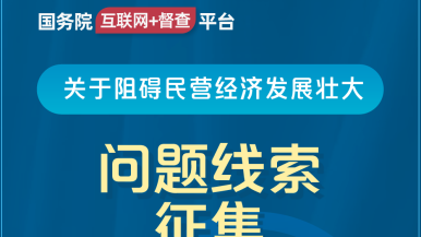 抽插性爱口交喷水动态图国务院“互联网+督查”平台公开征集阻碍民营经济发展壮大问题线索